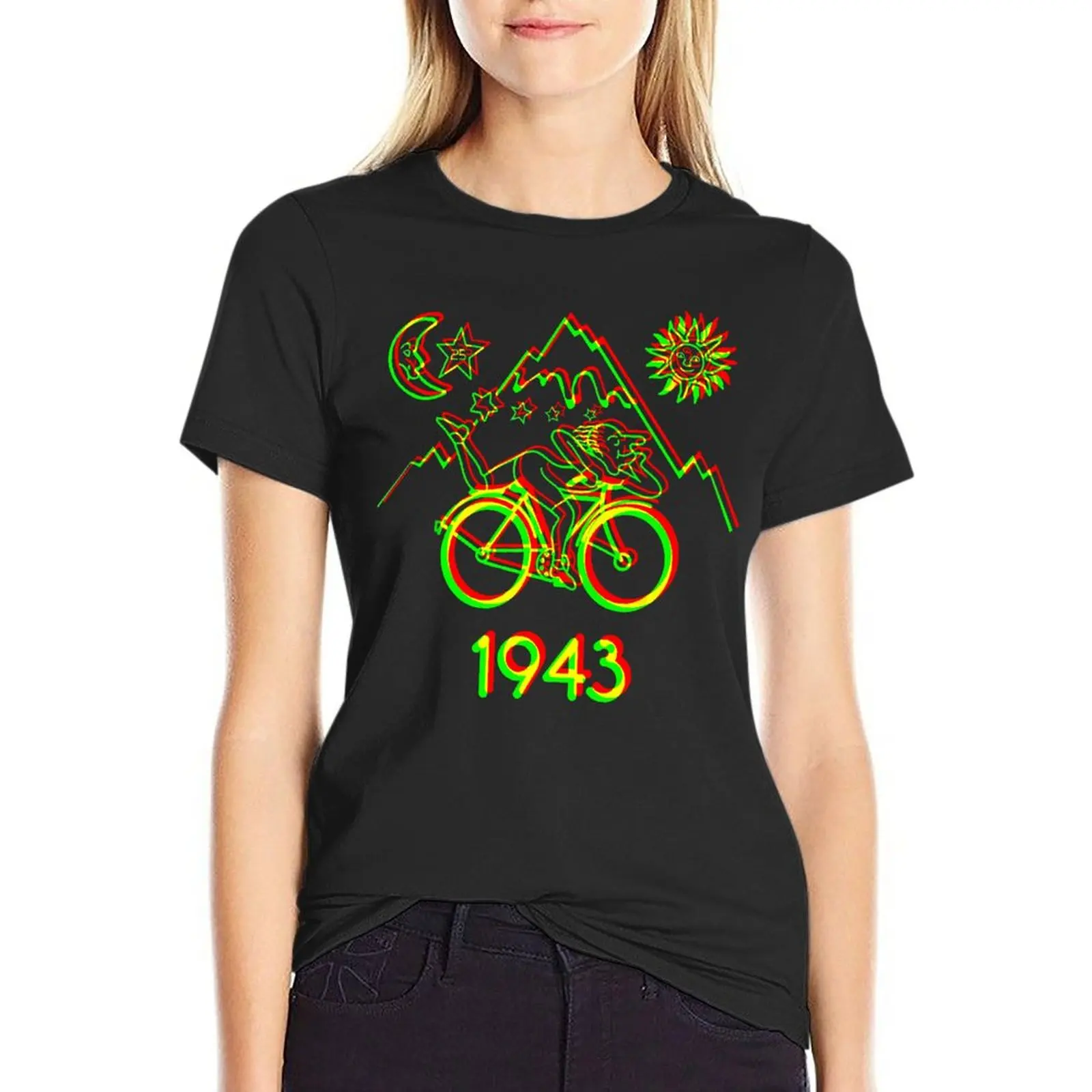 

Bicycle Day 1943 Lsd Acid Hofmann Trip Oversized Tshirt Personalized Women Clothes Short Sleeve Streetwear Large Size Top Tee