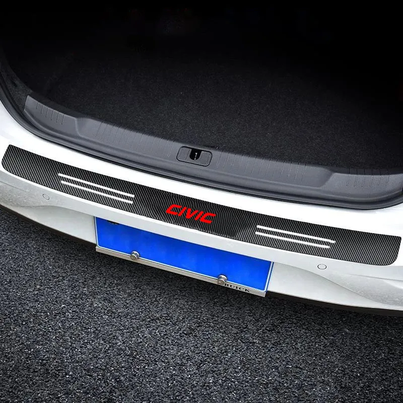 

For CIVIC Carbon Fiber Car Rear Bumper Trunk Guard Protected Stickers Decal Car Accessories