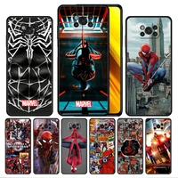 spiderman marvel movie case cover for xiaomi poco x3 nfc x4 f1 f2 f3 redmi note 9s 9 8 8t 10 11s pro silicone full back fashion