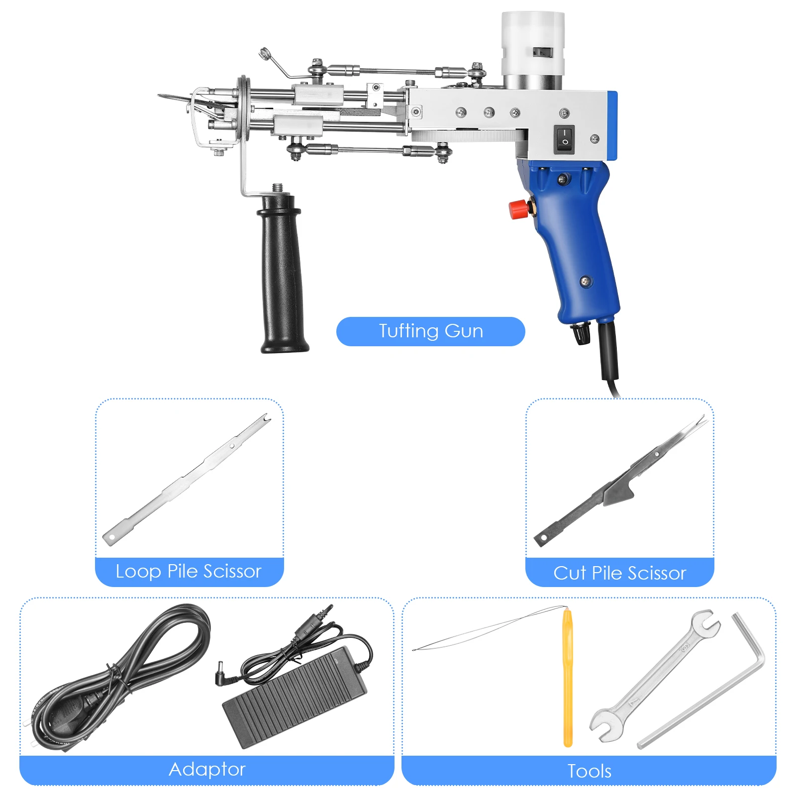 Tufting Gun 2 in 1 Cut Pile Loop Rug Machine Starter Kit Electric Carpet Weaving Flocking | Дом и сад
