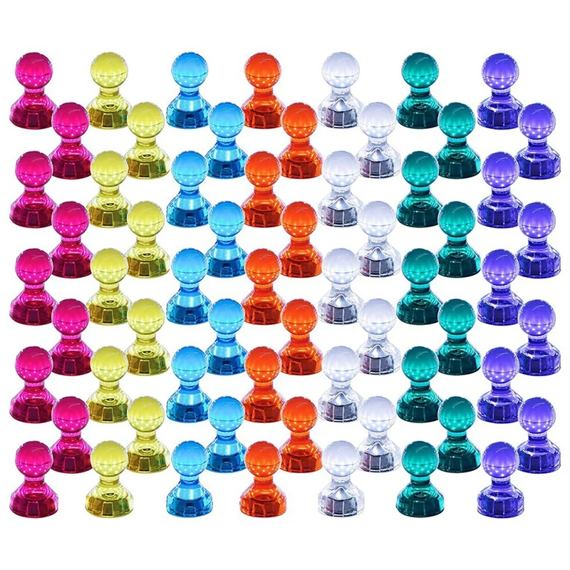 

Push Pin Magnets, Pack Of 63 Assorted Colors Strong Magnetic Push Pins, Perfect Magnets For Whiteboard, Fridge, Map