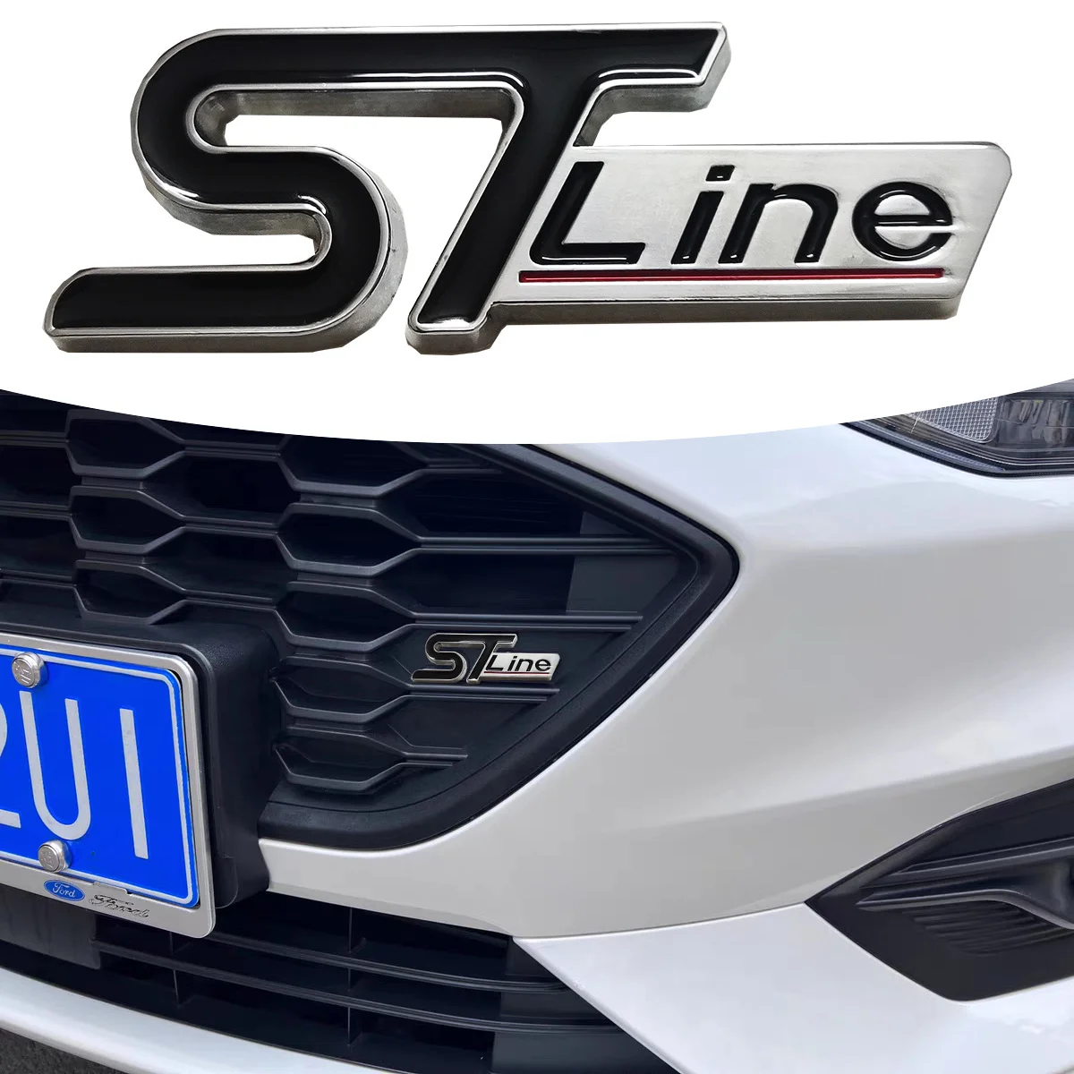 ST-Line металлическая 3D наклейка Стайлинг автомобильной решетки сетчатое украшение