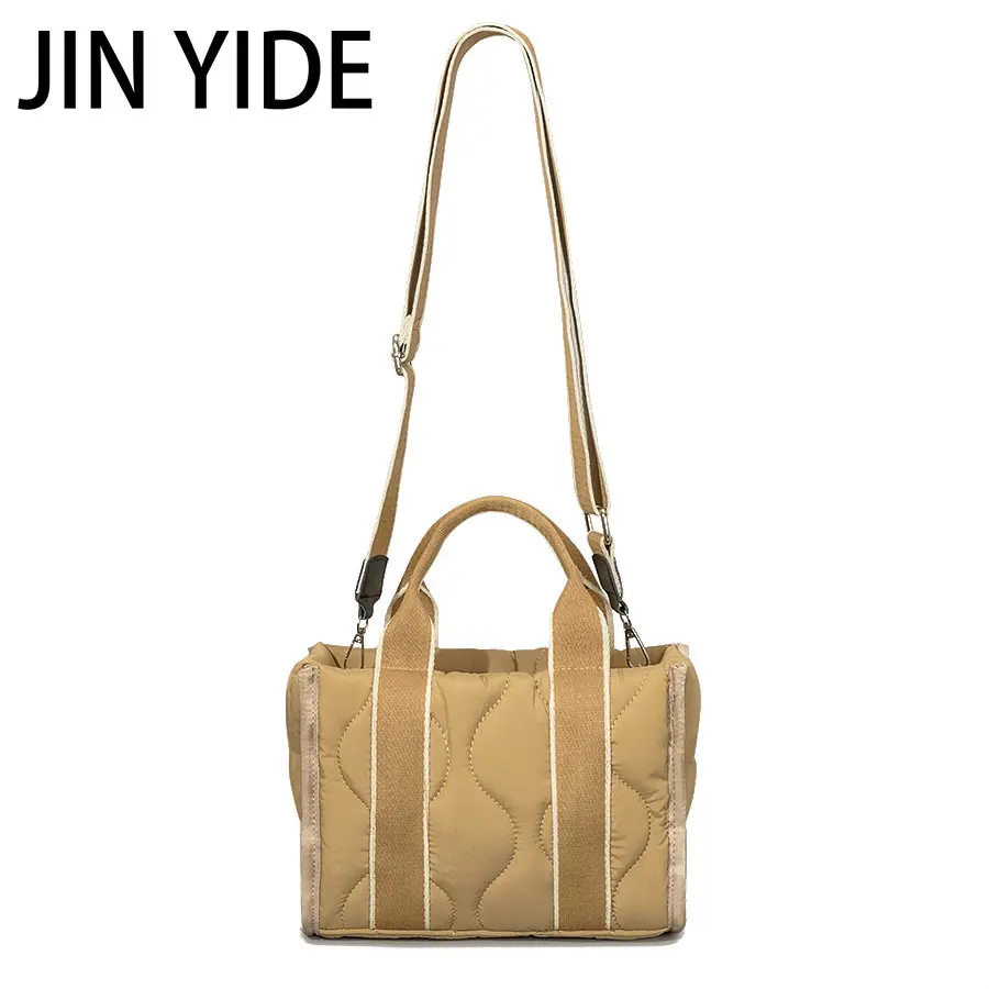 Fashion Quilted Small Tote Bag Designer Padded Women Handbag Casual Nylon Shoulder Crossbody Bags Down Cotton Winter Purses 2023