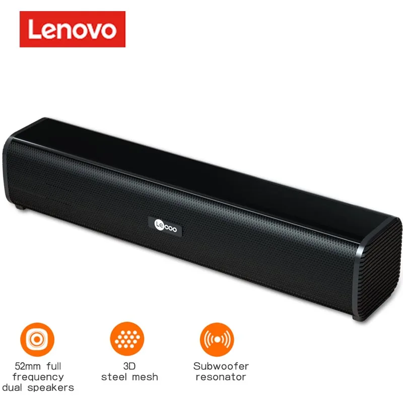

Lenovo DS107 Speaker 3D Surround Sound Shock Bass USB Cable Computer Speakers Portable for Notebook Computers Television Black