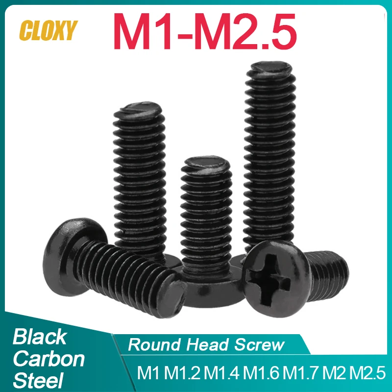 

Черный крестообразный винт с круглой головкой CLOXY M1-M2.5 DIN7985