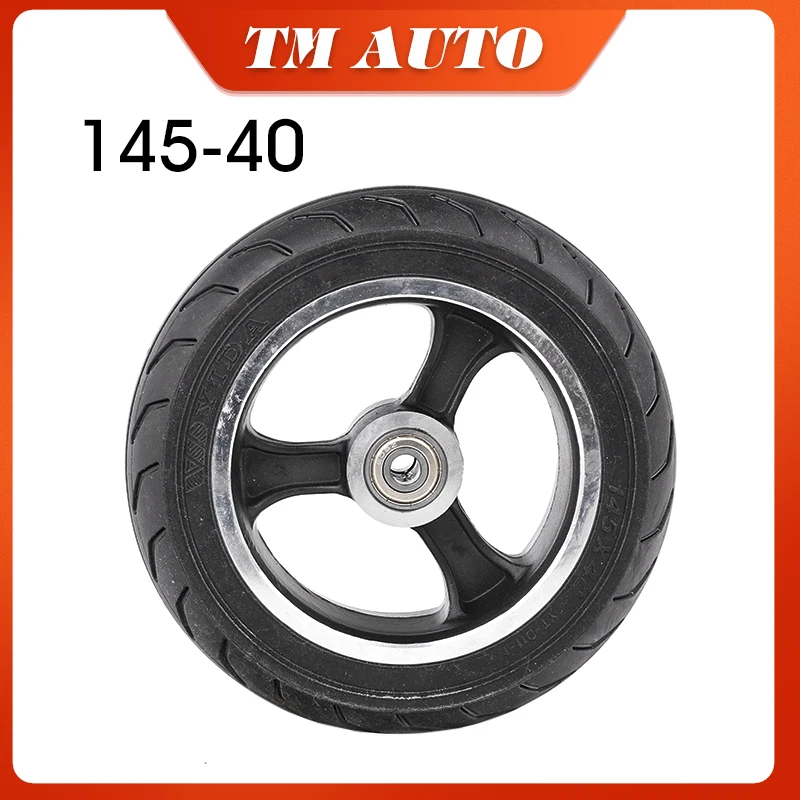 5-inch 145x40 8/10mm widened rear wheel solid tire 6x2 aluminum wheel tire is suitable for small electric scooter