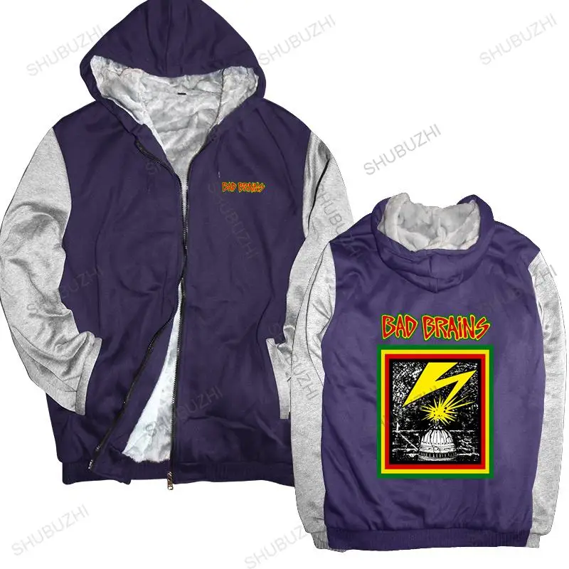 

warm coat men fleece hoody Bad Brains jacket - First Album Official Hardcore Black Flag Punk men winter sweatshirt drop shipping