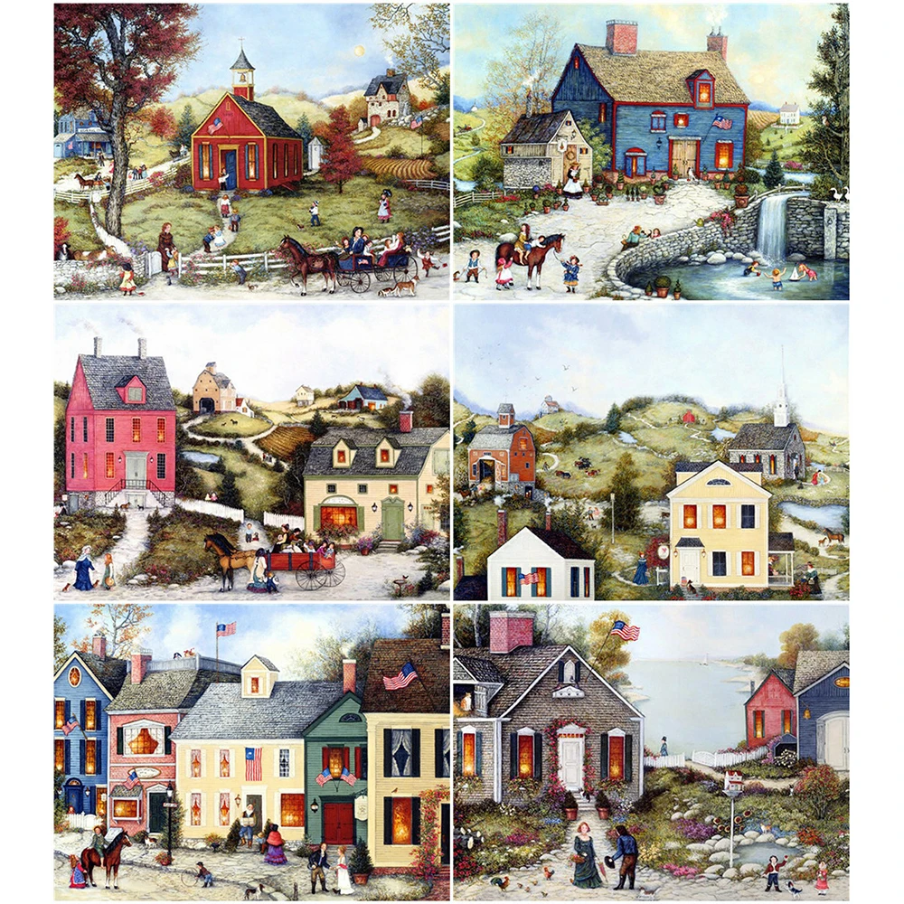 

5D стразы, вышивка, Уличный дом, алмазная живопись, Набор для вышивки крестиком, Ручная инкрустация, искусство для дома, гостиной, украшение д...