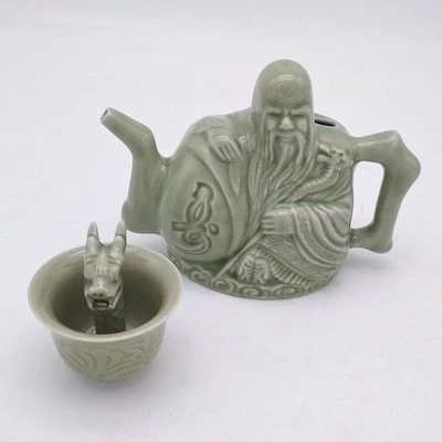 

Ceramics Chinese Trick Teapot Handmade Wine Coffee Dual Purpose Pot Layered Coffee Tea Drinking Container Assassin Teapot