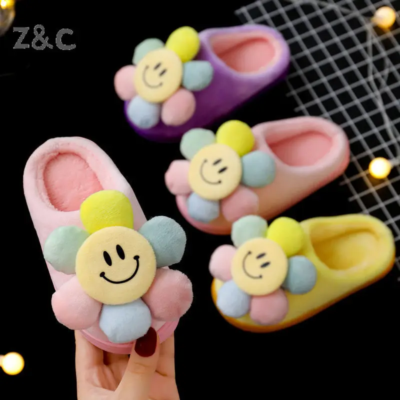 

Хлопковые тапочки для девочек на осень и зиму, домашние красивые теплые зимние тапочки в иностранном стиле для девочек, детские пушистые Та...