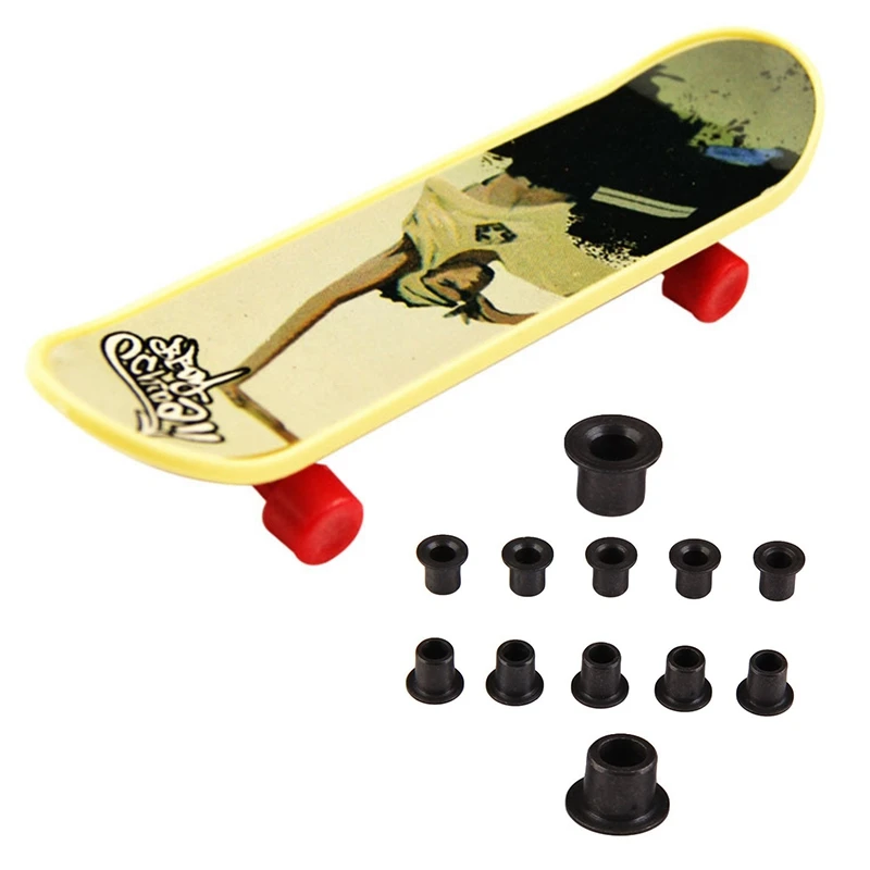 4 Pcs Finger Board Tech Deck Truck Mini Skateboard Toy & 12 Pcs Pivot Bushing Hsp Spare Parts Nitro Rc Car Parts