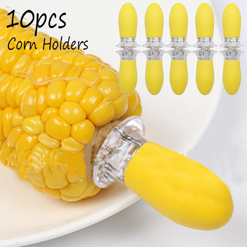 

10PCS Corn Forks Heat-resistant Small Stainless Steel Corn Holder Food Forks BBQ Tool for Picnic Camping Barbecue Vegetable Tool