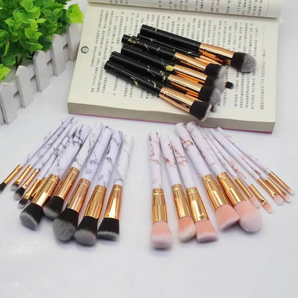 

10Pcs/Set Makeup Brush Uniform Shading Excellent Ductility Smooth Surface Cosmetic Powder Eye Shadow Blush Blending Tool for Fem