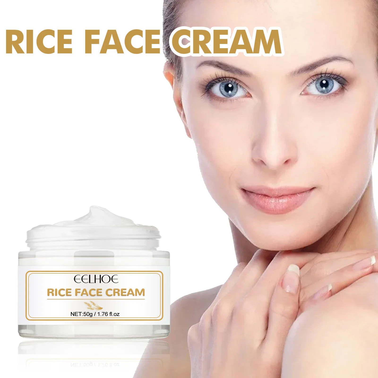 Крем для лица с белым рисом осветляющий темные пятна веснушки удаление меланина