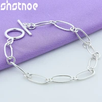 925 sterling silver oval chain bracelet for women party engagement wedding birthday gift fashion charm jewelry