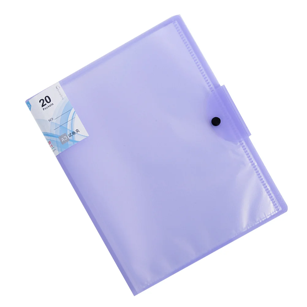 

20 Pages Transparent File Folder Examination Paper Storage Clip for A3 Report Display Cover Organizer Binder Bookbinder
