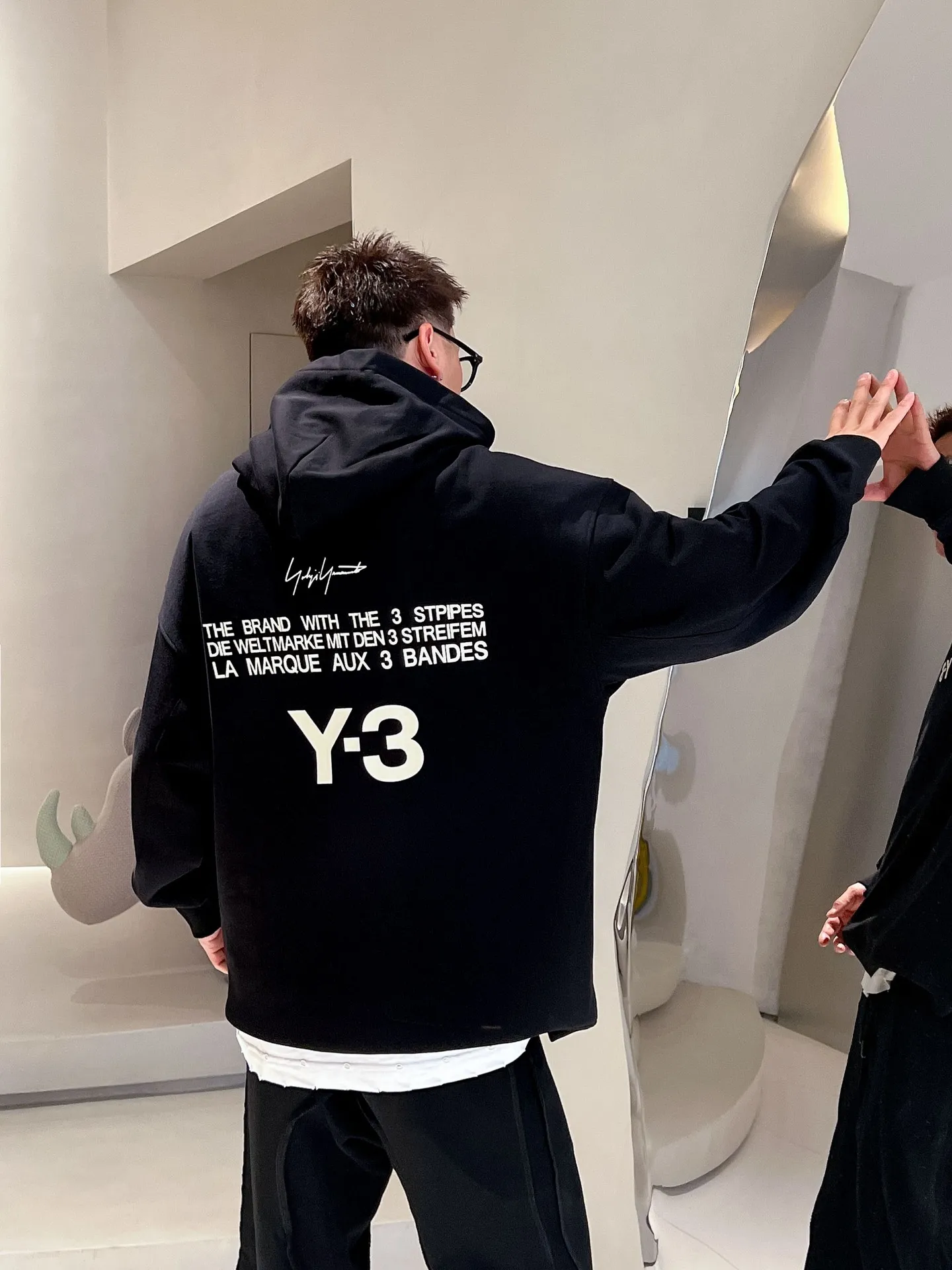 

Yamamoto Yoshi Y3 Black Hoodie Pullover Autumn And Winter Long-sleeved Hoodie With Dark Tide Brand Men And Women's Same Shirt