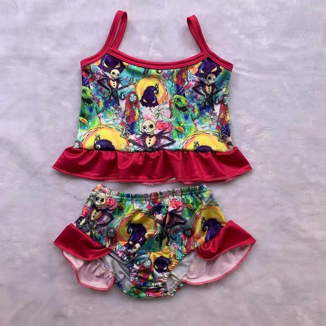 

2~12 Year Toddler Baby Girls Swimsuit cartoon print Girls Swimwear High quality Kids Bikini set Swimming suit for Kid girls