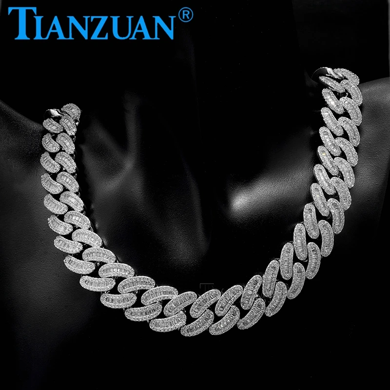 

16mm Hip Hop Cuban Necklace Iced Out Link Chain Bracelet Moissanite Paved Necklace for Men Anniversary Gifts Everyday Accessorie