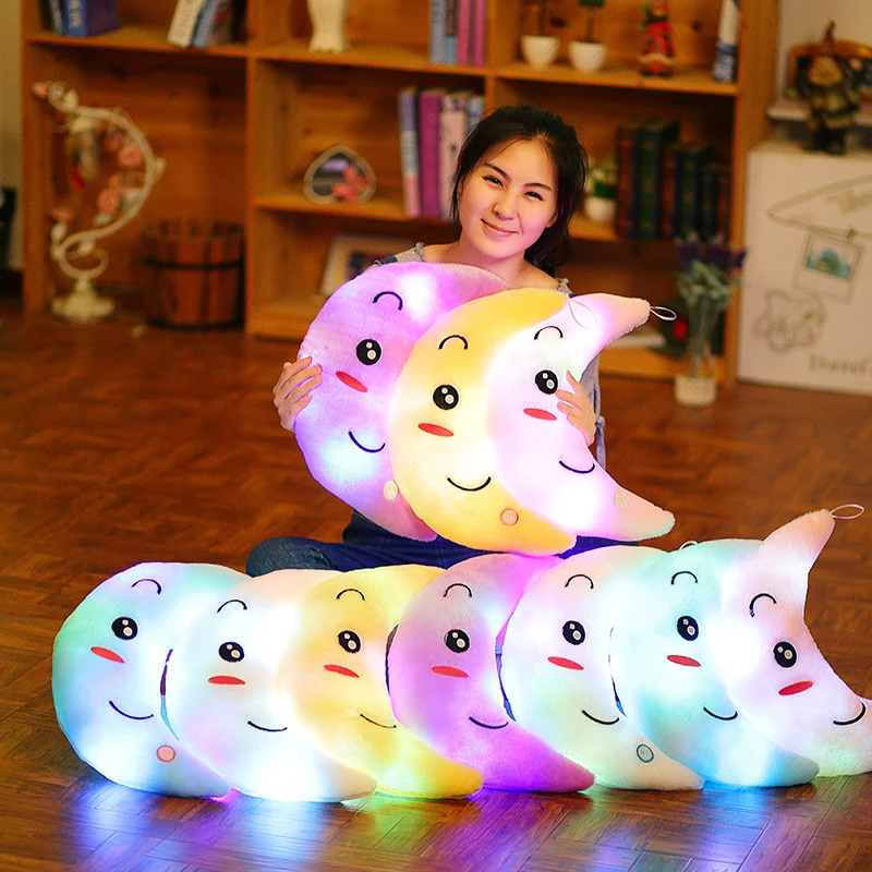 

Luminous Pillow Plush Toy Moon Pillow Plush Toys Glow In Dark Doll for Children Kids Girlfriend Gift Decoration Ornament Peluche