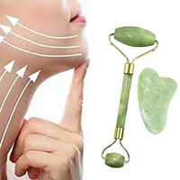 natural jade roller guasha skin scraper facial set facial stone firming face anti aging puffy eyes massager neck anti wrinkle