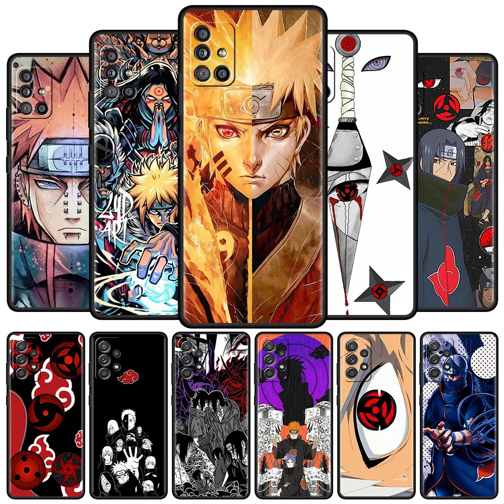 

Black Celular Case For Samsung Galaxy A51 A52 A71 A21s A12 A72 A50 A31 SmartPhone Estuche Funda A22 A02s Sac Naruto Organization