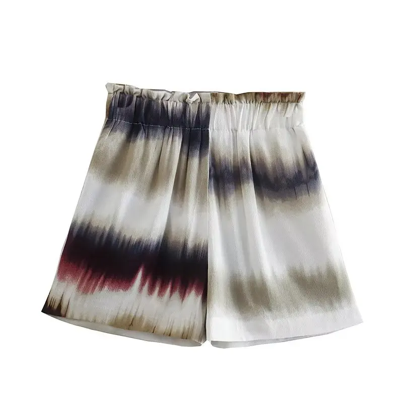 

A.D.EAST-Summer new fashion wind restoring ancient ways of tall waist shorts female of thin tie dye printing A word