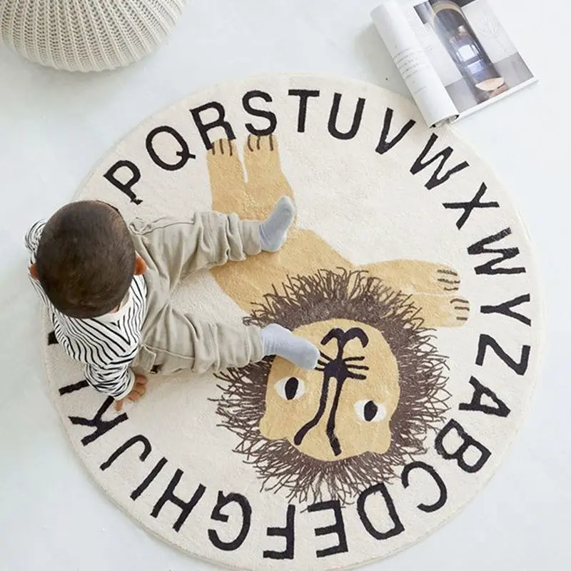 

Cartoon Round Carpet Thickened Anti Slip Children's Chair Round Blanket Carpets for Living Room Circle Rug Kid Mat Fluffy Rug