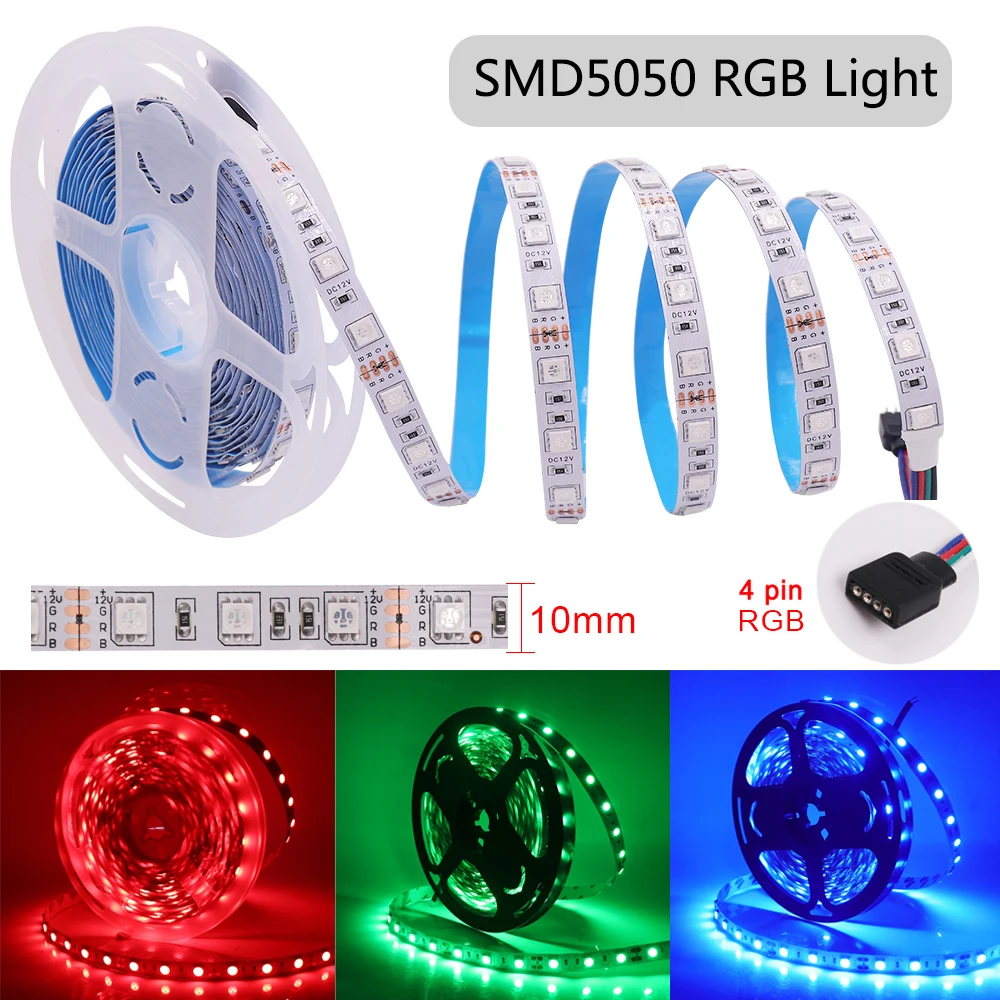 12 В светодиодная водонепроницаемая лента SMD2835 5050 5054 гибкая 5 м Светодиодная 60 120 240