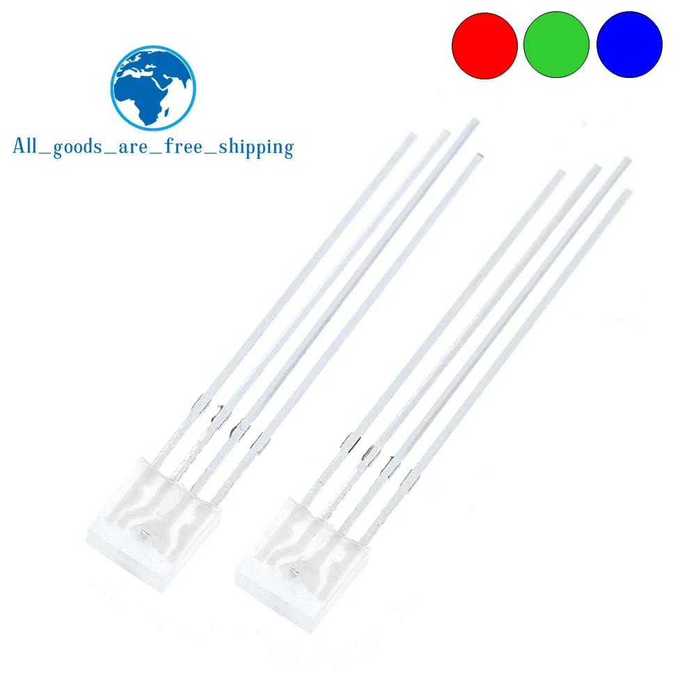 

10//50/100 шт. прямоугольные светодиоды 255 диодов RGB светодиод рассеянный катод/анод квадратный 2*5*5 мм красный зеленый синий светодиоды
