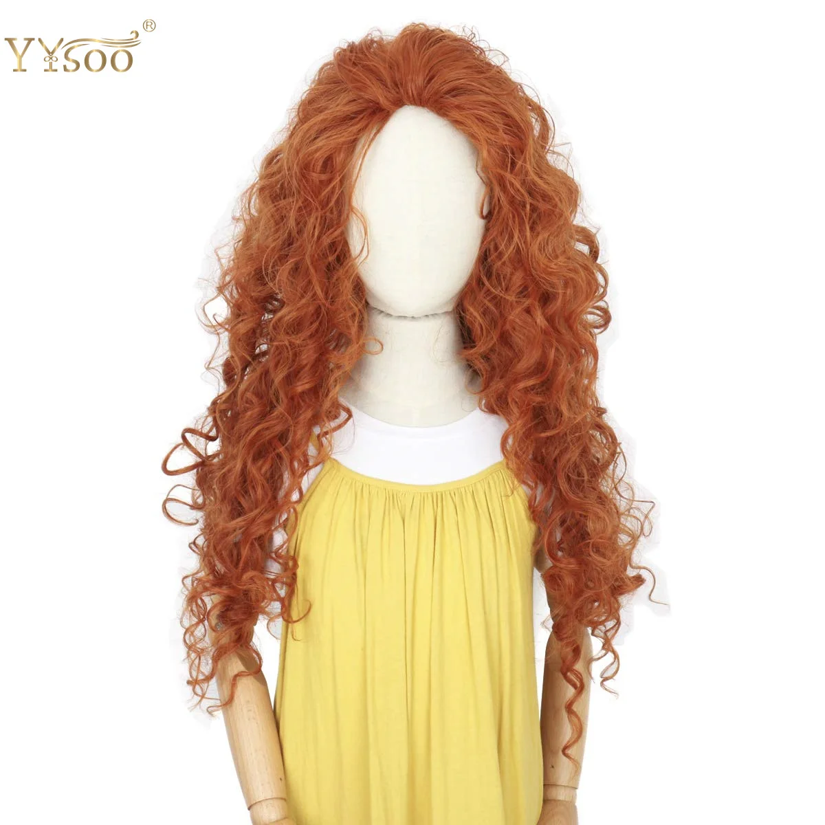 Cosplay Wig Free Part Girls Synthetic Curly Hair Machine Made Halloween Wigs For Kids