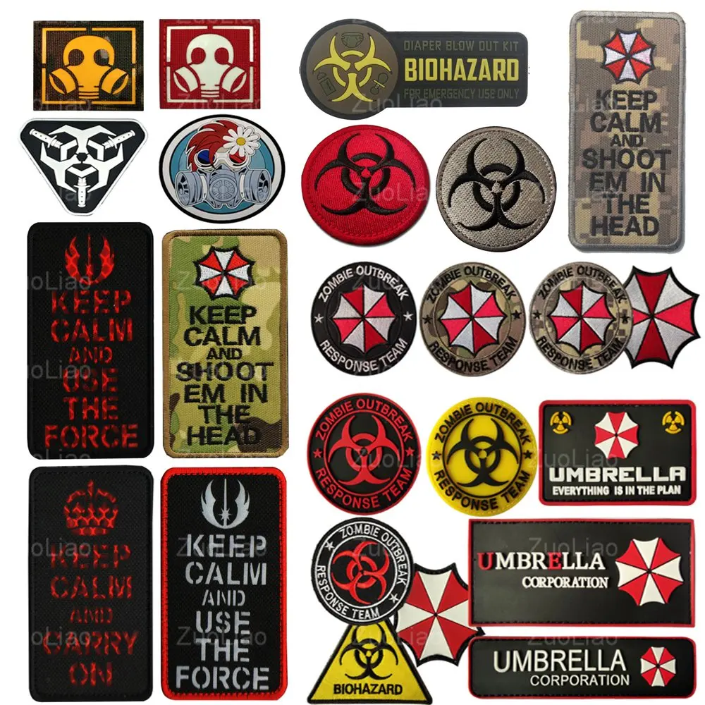 

IR Reflective Morale Personality Patch 3D Embroidered Armband KEEP CALM AND CARRY ON Badges Patches for Clothing