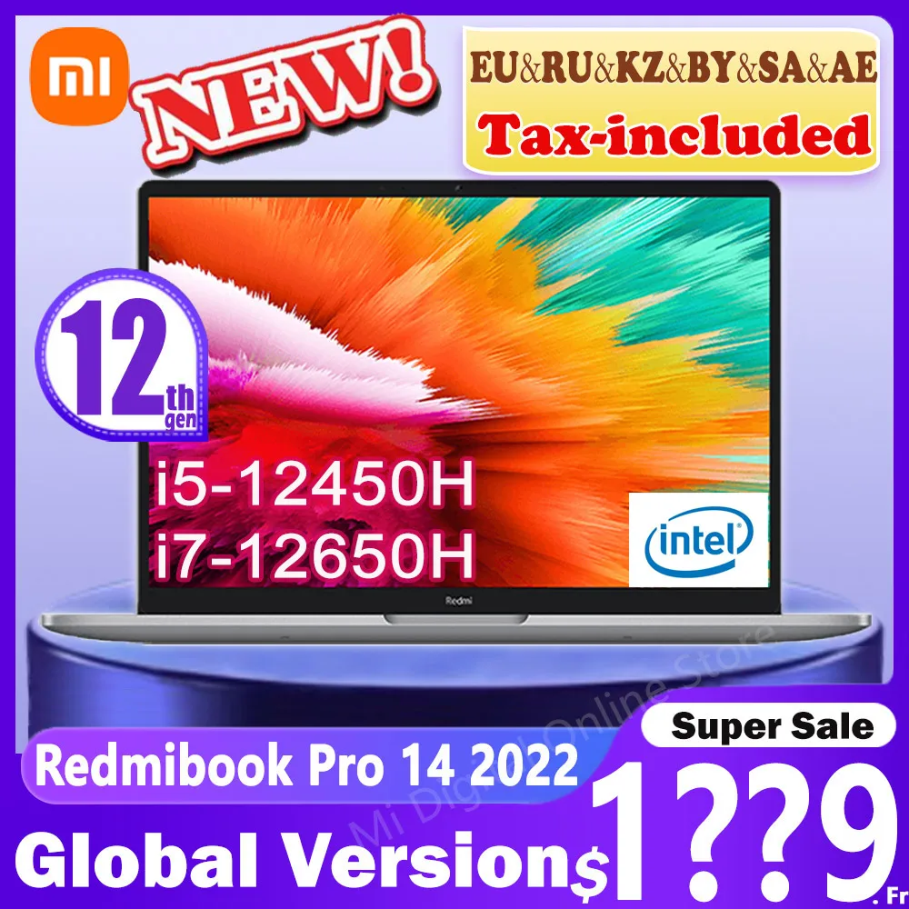 【 Ноутбук 12-го поколения Xiaomi Redmibook Pro 14 2022 ноутбук Intel Core GeForce MX550 компьютер 2 5 K 120 Гц