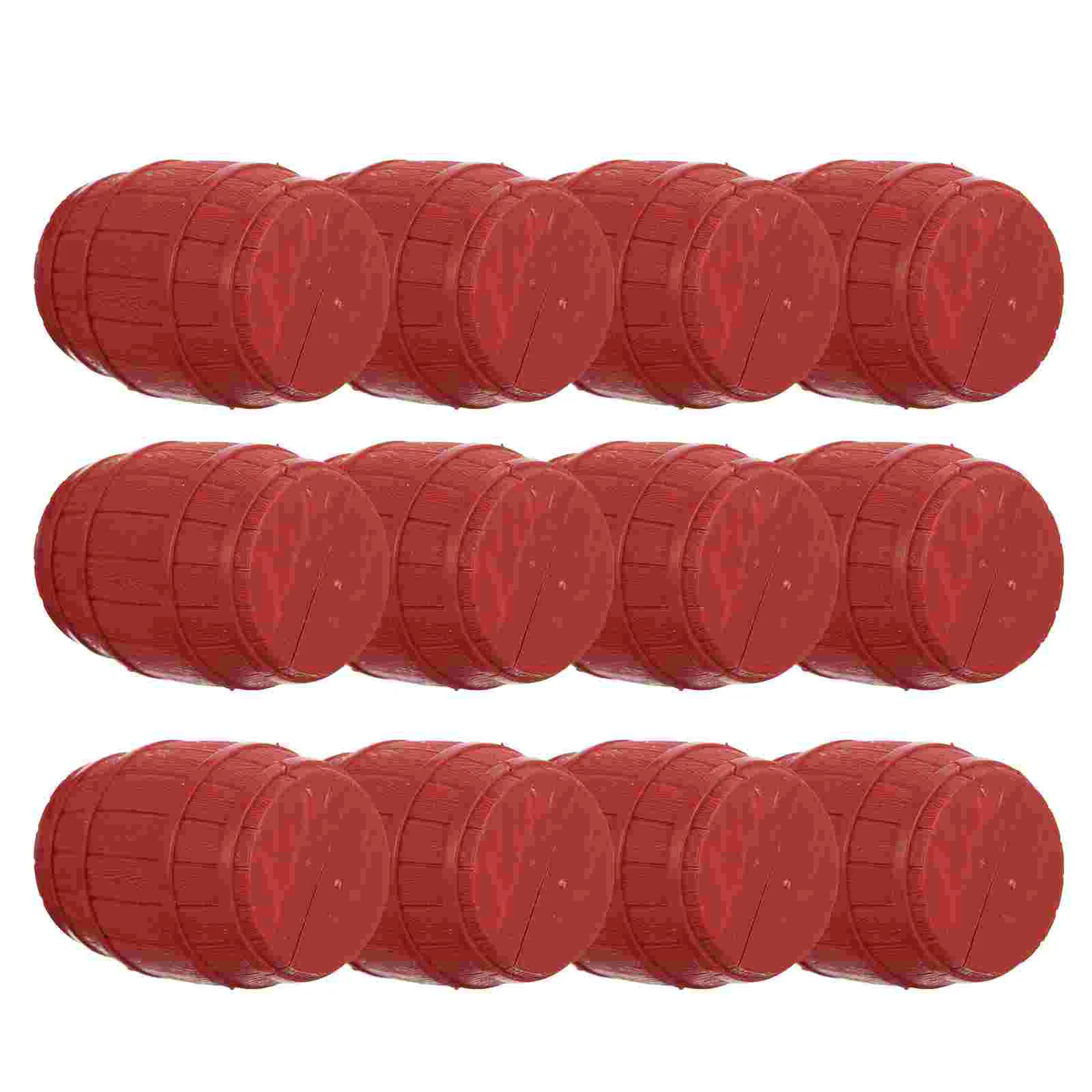 

12 Pcs Pirate Barrel Model Mini Scene Decor House Accessory Container Barrels Pvc Adornment Adornments
