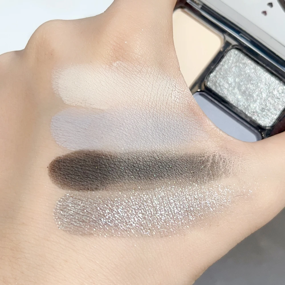 Блестящие дымчатые серые тени для век Палитра стойкие матовые перламутровые