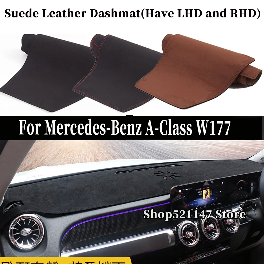 

Accessories Car-styling Suede Leather Dashmat Dashboard Cover Dash Mat Carpet For Mercedes-Benz A-Class W177 A180 A200 A250