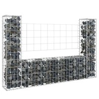 u shape gabion basket with 2 posts iron outdoor privacy screen garden decoration 140x20x100 cm
