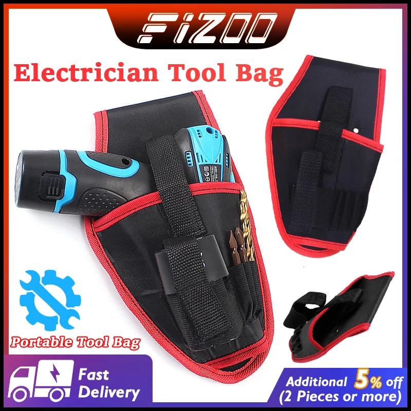 

1PC Cordless Drill Holster Pouch Bag Electricians Tool Waist bags Multifunctional Red Tool Packaging Tool Bags