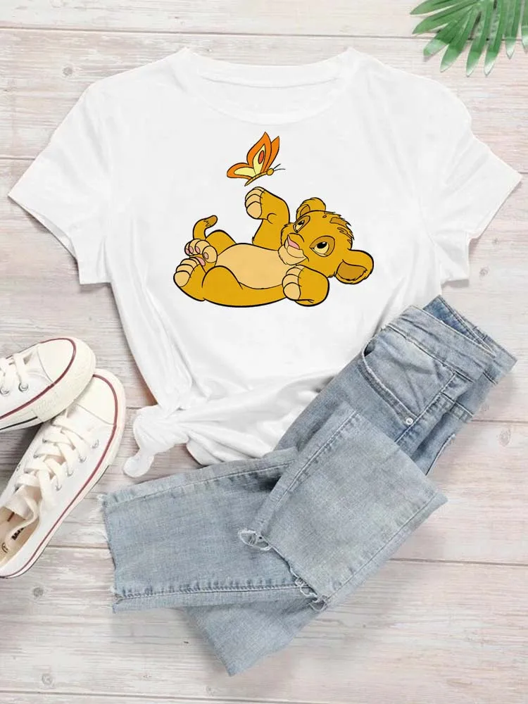 Футболка женская с мультяшным принтом Король Лев |