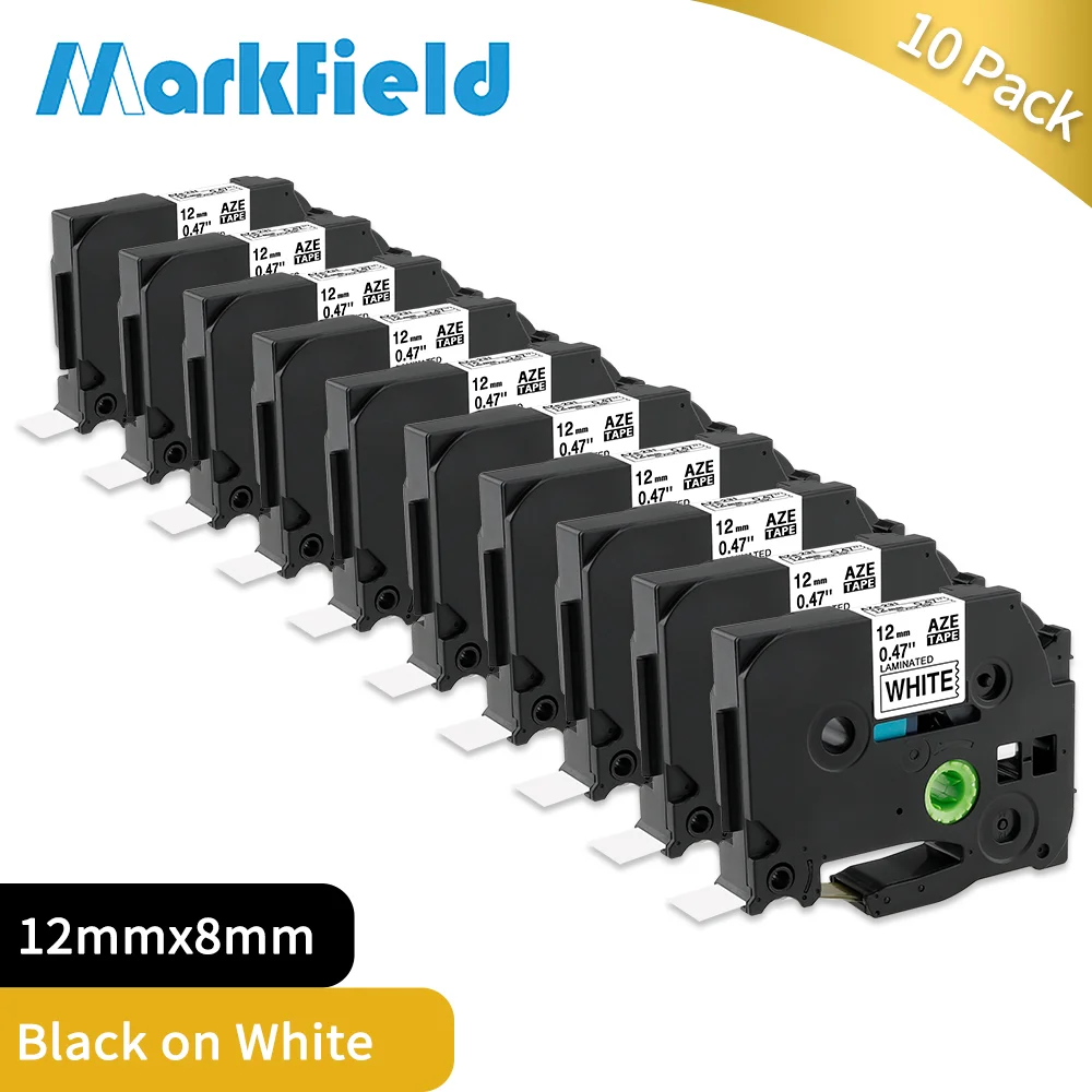 

10PK tze-231 Laminated Label Tape 6/9/12mm Compatible for Brother Ptouch Label Tape for Label Maker PTH110 PTD600 PTD210 PTH100