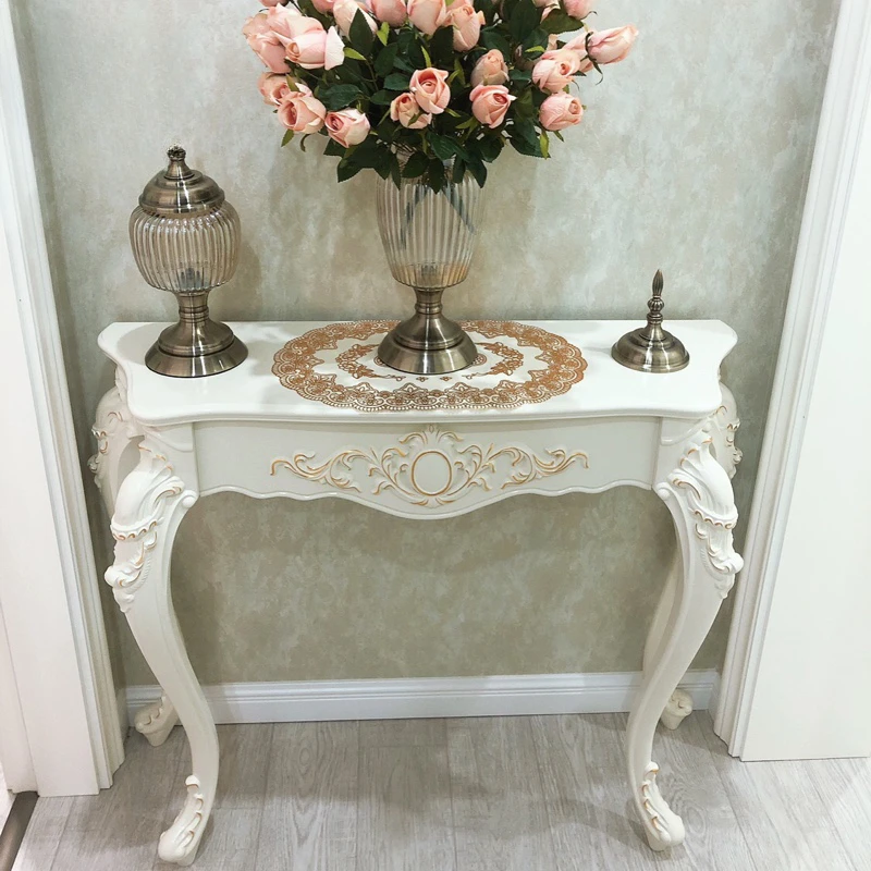 Консоль для прихожей в европейском стиле ретро винтажная полукруглая Входная