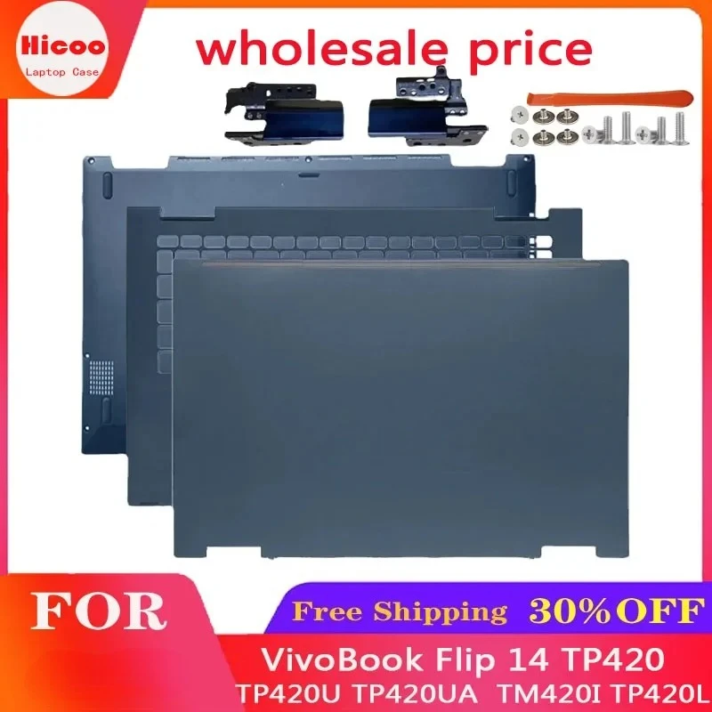 Фото Для ноутбуков Asus VivoBook Flip 14 TP420 TP420U TP420UA TM420 TM420I TP420L: рамка, задняя крышка LCD, петли, подставка для рук, нижняя крышка корпуса №1