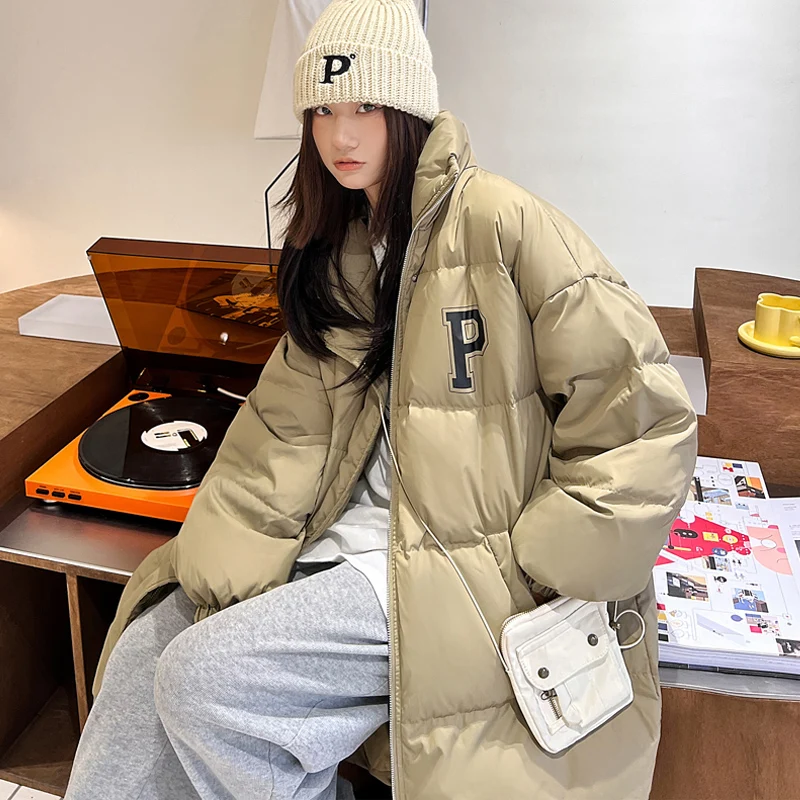 2022 winter fashion new down cotton parka women's alphabet type winter coat long thick padded jacket warm women's jacket trend