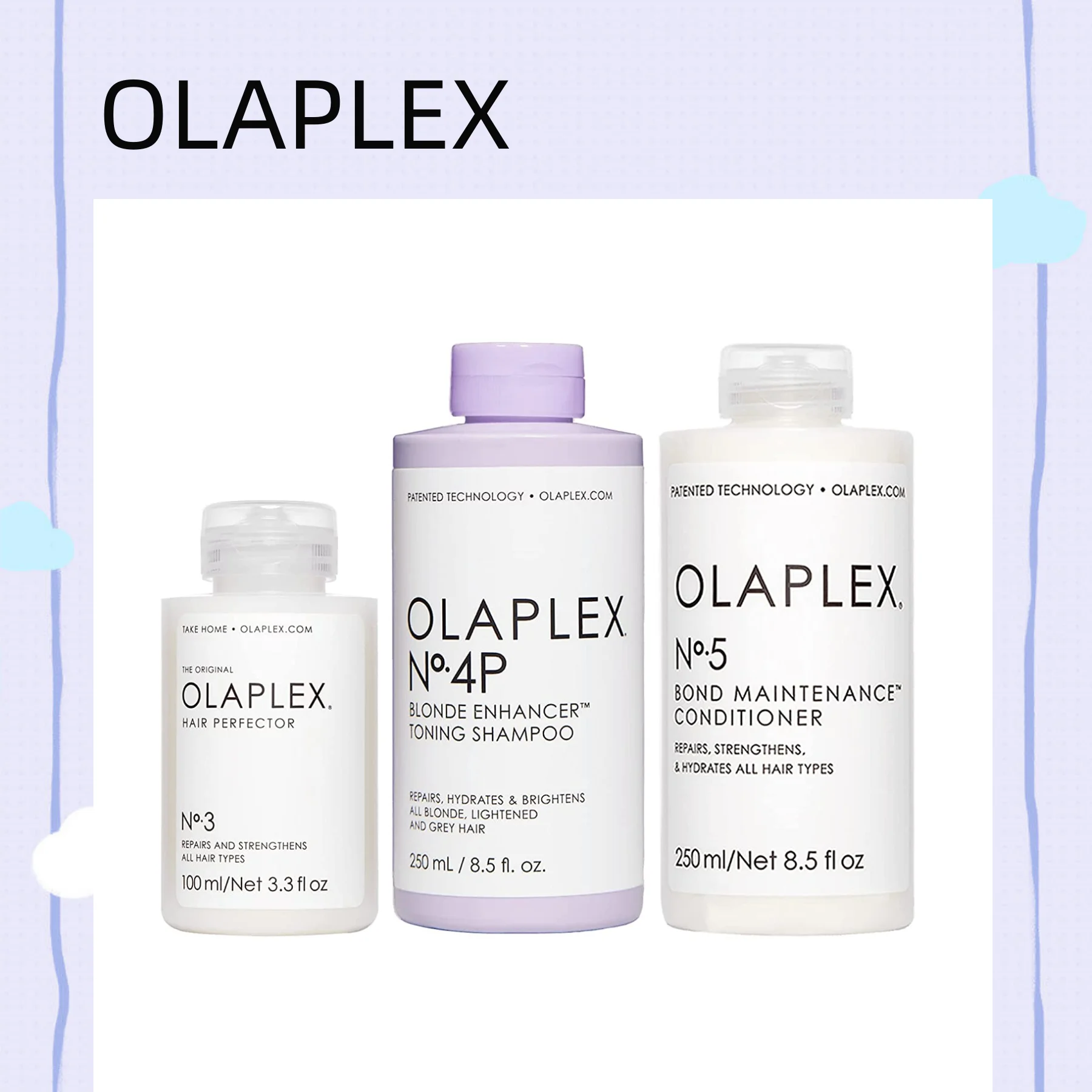 

Набор для ухода за волосами OLAPLEX NO.3 + 4P + 5, шампунь-Кондиционер для волос, восстанавливает повреждения, вызванные окрашиванием и ожогом, ориги...