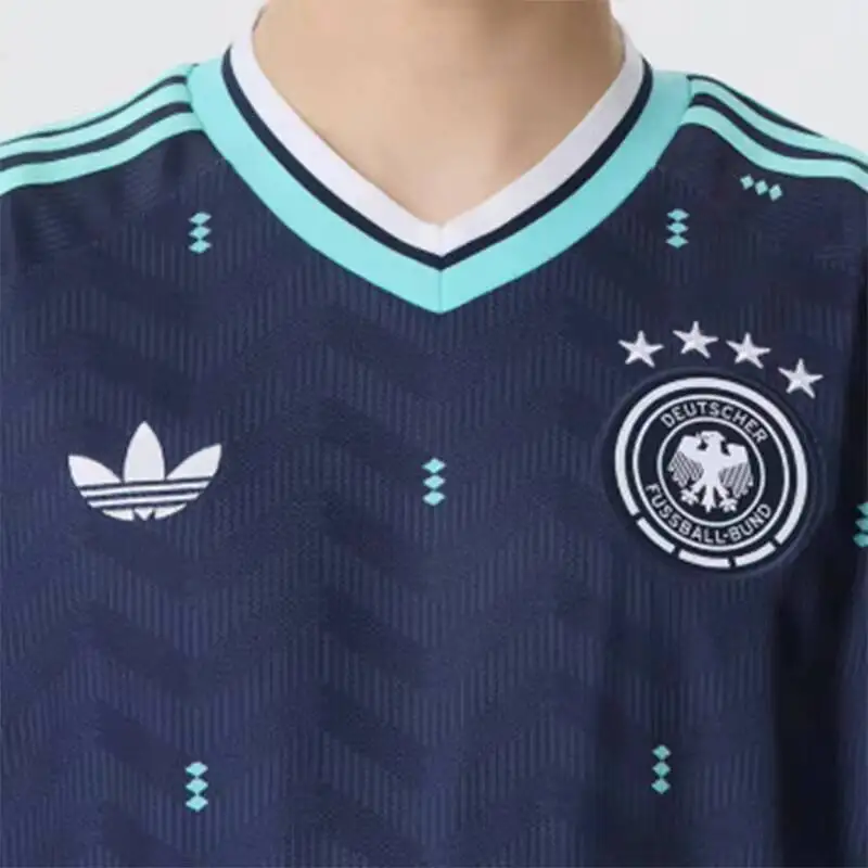 Фото Мужская тренировочная футболка с коротким рукавом Adidas Clover Germany Team, футбольный костюм JN2074 №4