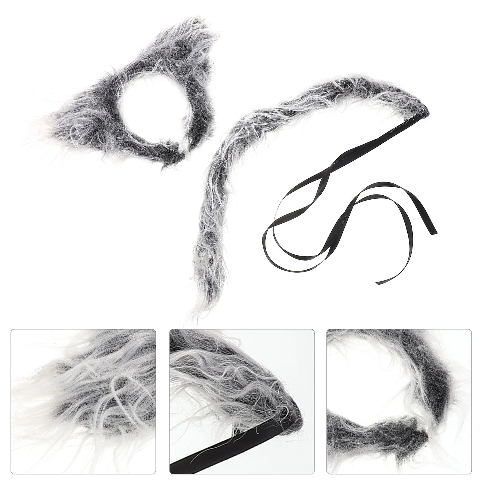 Повязка на голову с кошачьими ушками пушистые повязки хвостом животных Хэллоуин