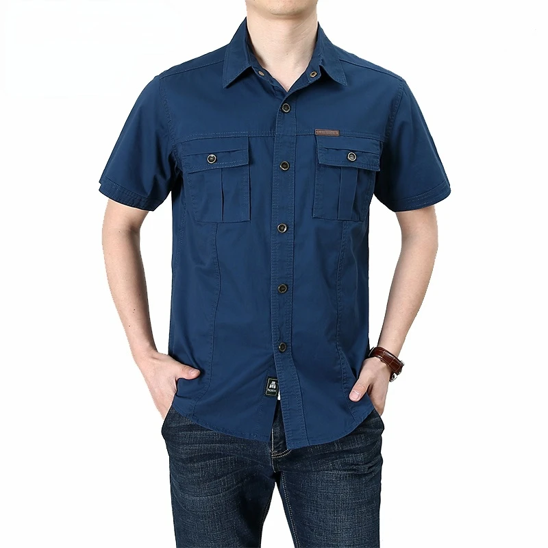 Men's Shirts 2022 Oversized Social Shirt For Men Summer Tee Short Sleeve Mens Casual Clothes Man Blouse Cotton Male New Clothing