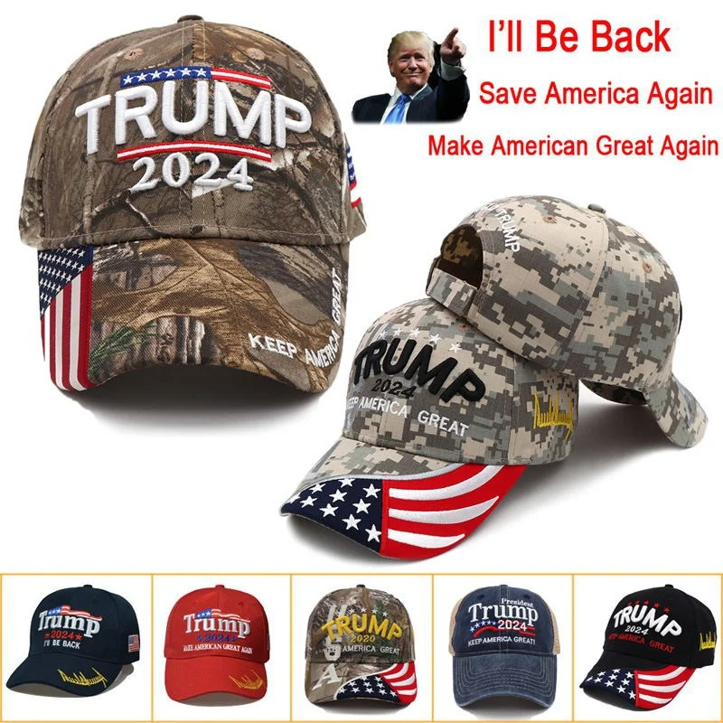 

Donald Trump 2024 MAGA Hat Cap Baseball Embroidery Camo USA KAG Make Keep America Great Again Snapback President Hat Wholesale
