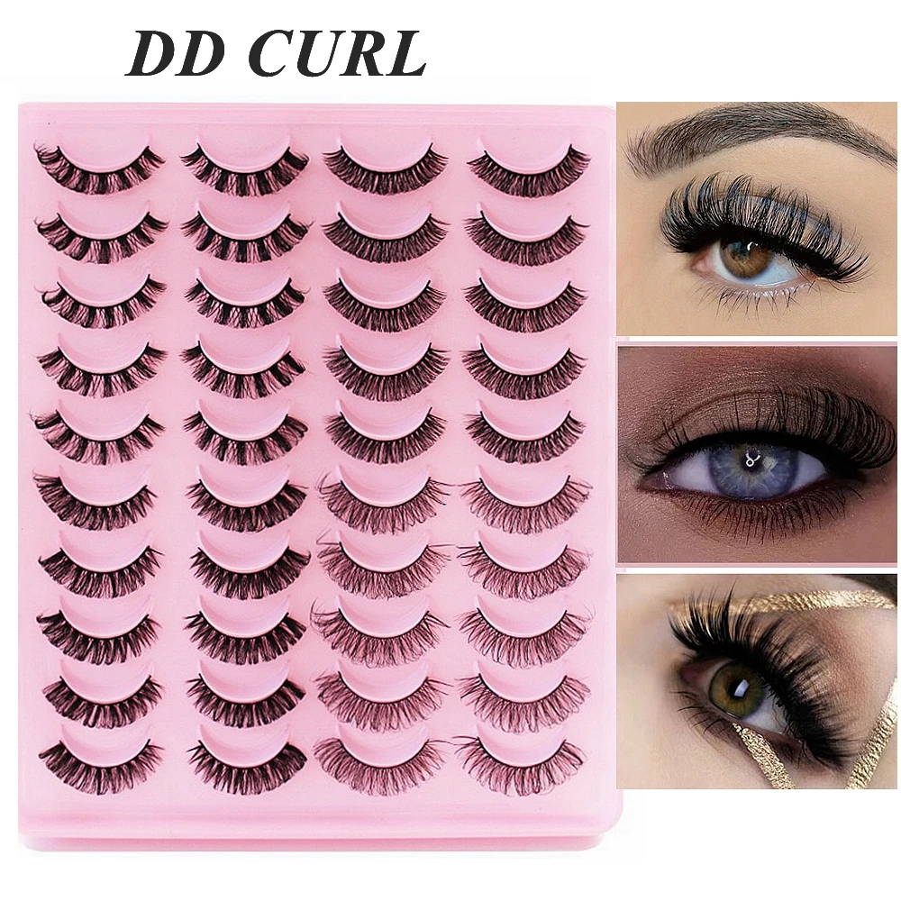 

10/20 Mix DD Curl Russian False Eyelashes in Bulk Volumes Russia Lashes Extension Faux Cils 3D Mink Lashes Reusable Fake Lashes