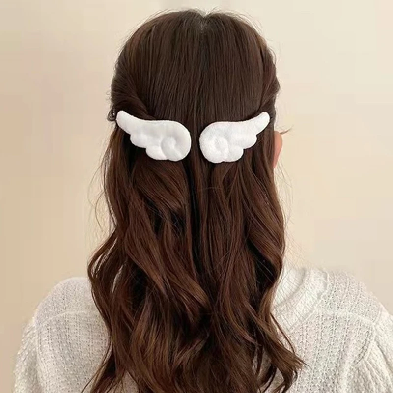 

1Pair Cute Angel Wing Plush Hairpin Children Girl Hair Clip Accessories Barrettes Hairgrip Headdress Headwear Women Hairclip